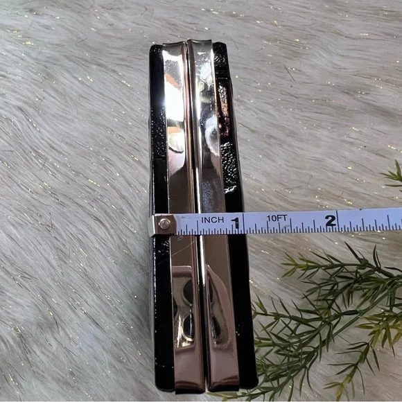 MICHE Black animal Print Faux Leather Silver tone Evening Clutch Bag NWOT - Picture 12 of 15